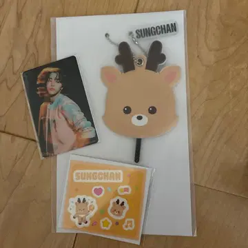 SUNGCHAN RIIZE 미니 부채 키링 데코 스티커 클리어 카드
