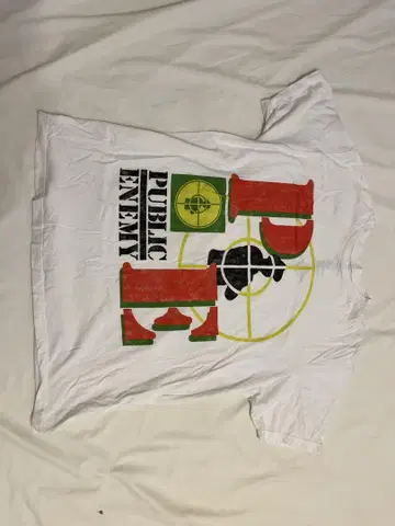 PUBLIC ENEMY 티셔츠 L 사이즈 화이트 구제 의류