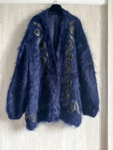 Vintage / 80's 핸드메이드 모헤어 가디건