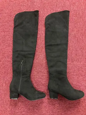 유메텐보 니하이 부츠 5cm 로우힐 편안한 니하이 부츠 23cm