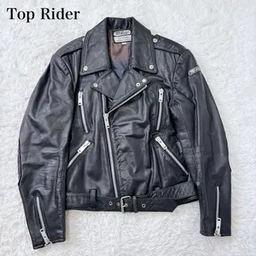 새상품급 빅 사이즈 더블 라이더 자켓 가죽 짧은 기장 빈티지 XL