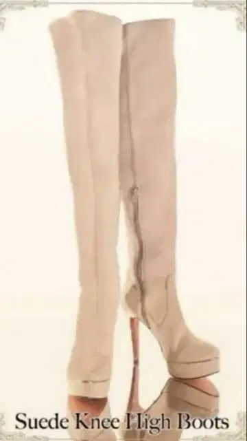 Rady 니하이 부츠 슬림 레그 핑크 베이지 스웨이드 23.5cm