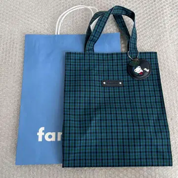 familiar 파미리아 토트백 파랑 깅엄 체크 체크
