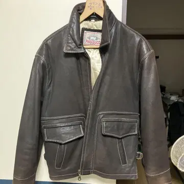 PARASUCO 브라운 가죽 자켓 소가죽 천연 가죽