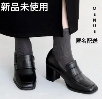 [ 미사용 새상품 ] 힐 로퍼 스퀘어토 SS 블랙 므뉴