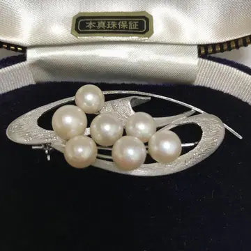 silver 진주 브로치