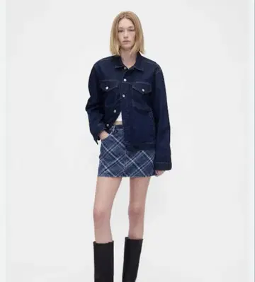 GAP 데님 격자 무늬 미니 스커트 28