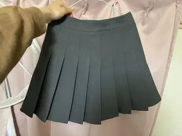 그레이 플리츠 스커트 미니 기장