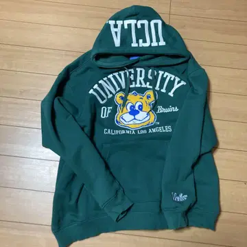 UCLA 다크 그린 후드 부착 후드티
