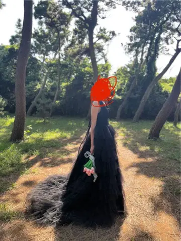 웨딩 드레스 튤 드레스 프릴 드레스 블랙 사전 촬영