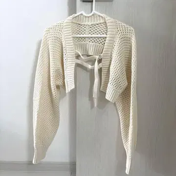 Ray BEAMS 더블 벨트 암 볼레로 아이보리