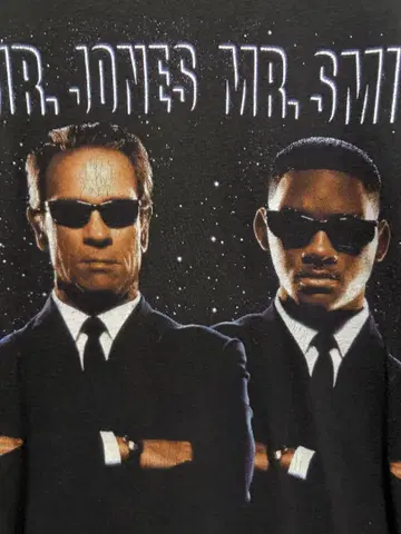 레어 90s MEN IN BLACK '맨 인 블랙' 유로 무비 티