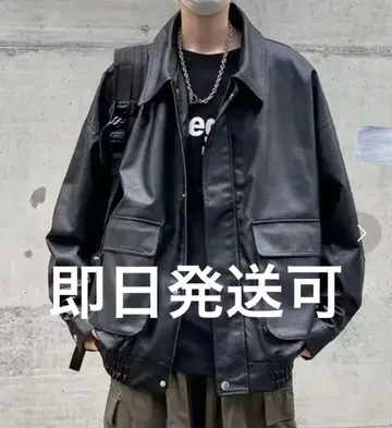 남성용 페이크 가죽 자켓