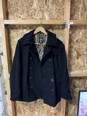 schott 멜톤 P 코트 안감 레오파드