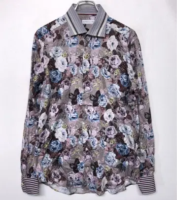 ETRO 구제 의류 꽃무늬 크레이지 패턴 절개 드레스 셔츠 이탈리아제