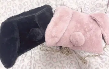 LIZLISA풍 토끼 귀 숄더백 양산형 지뢰계 핑크 블랙