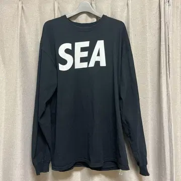 WIND AND SEA 로고 긴팔 티셔츠 XL 블랙
