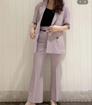플레어 팬츠 셋업 헤더 heather