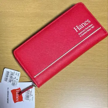 [새상품] Hanes 헤인즈 라운드 지퍼 장지갑 프린트 로고