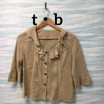 [티비] 상의 블라우스 M 펀칭 레이스 면 센소유니코