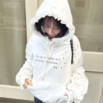 위시코어 후드티 프릴 개더 후디
