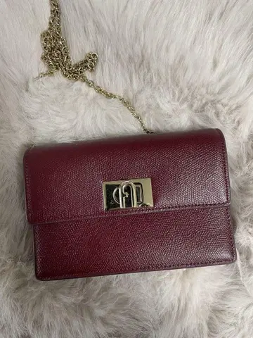 FURLA 버건디 가죽 숄더백
