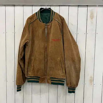 90s 빈티지 브라운 x 그린 코듀로이 블루종