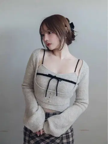 안도마리 Natalie ribbon set 베이지