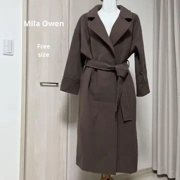 브라운 롱 코트 벨트 포함