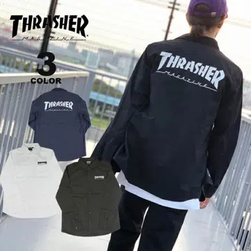 THRASHER 트레셔 데님풍 워크 셔츠 긴팔 백 프린트 M