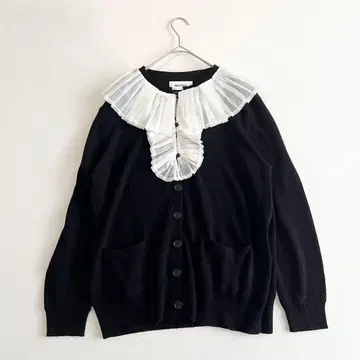 24AW 완판템 MUVEIL 플리츠 칼라 가디건 상의 블랙