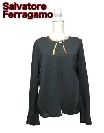 페라가모 앙상블 니트 가디건 세트 스카프 패턴