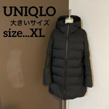 유니클로 UNIQLO 빅 사이즈 심리스 롱 다운 코트 블랙