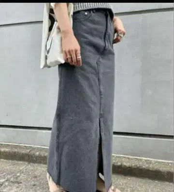 시너리 데님 롱 스커트