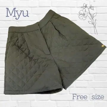[ Myu ] 퀼팅 숏팬츠 카키 프리 사이즈