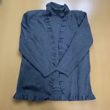 다크 그레이 프릴 터틀넥 가디건