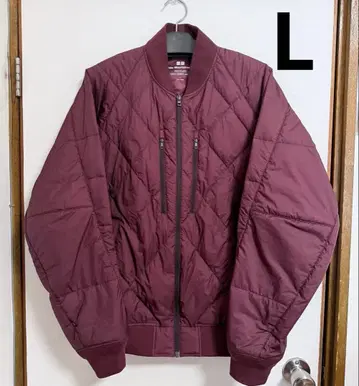 미사용 유니클로 Mountaineering 하이브리드 다운 와인 L