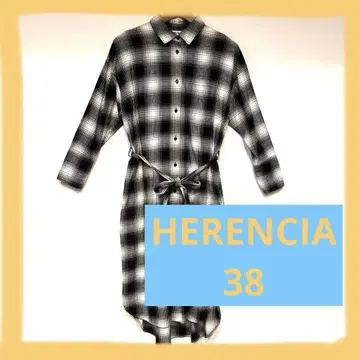 여성용 HERENCIA 체크 무늬 셔츠 원피스 (긴팔) 38
