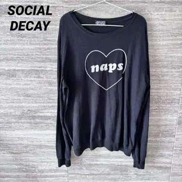 SOCIAL DECAY 긴팔 M 블랙 USA 제작 하트 롱T 썸홀
