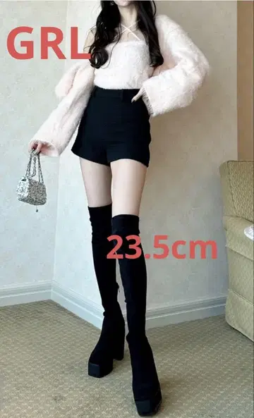 GRL 청키힐 니하이 부츠 gd1174