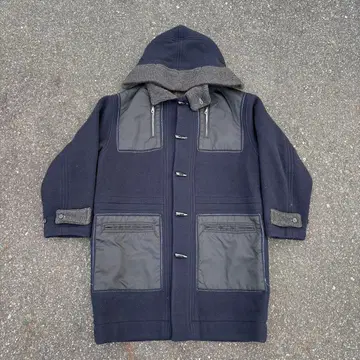 90s GIRBAUD 나일론 절개 더플 코트 archive 기믹