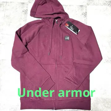 언더아머 버건디 택 포함 풀 집업 후드티 미사용 새상품 M