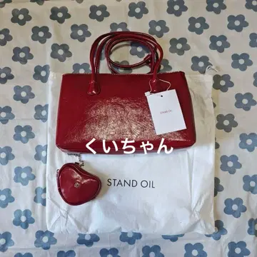 STAND OIL 레드 숄더백 하트형 파우치 포함