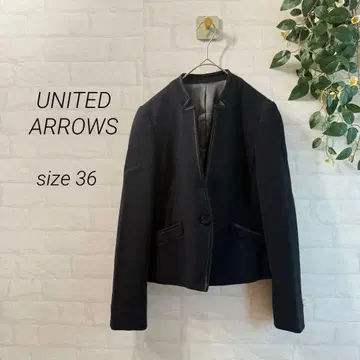 [ UNITED ARROWS ] 울 노카라 자켓 (36) 다크 네이비