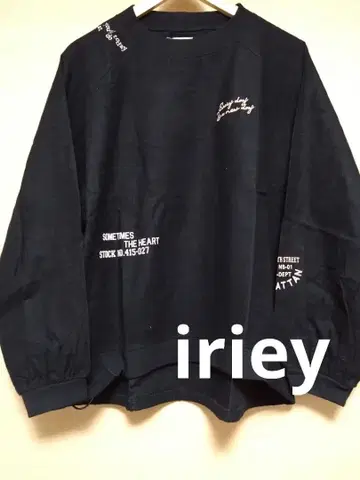 iriey 슬라브 기모 랜덤 로고 T 블라우스 F