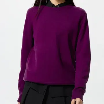 새상품 UNIQLO 유니클로 캐시미어 크루넥 스웨터 보라색 퍼플