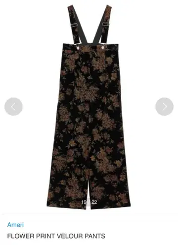 Ameri FLOWER PRINT VELOUR PANTS