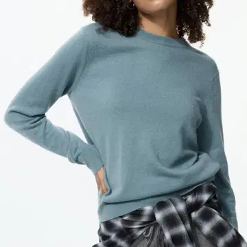 새상품 UNIQLO 유니클로 캐시미어 크루넥 스웨터 그린