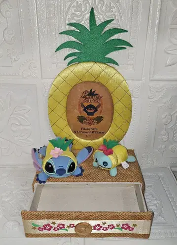 스티치 슬럼프 파인애플 사진 프레임 서랍 포함 봉제 인형