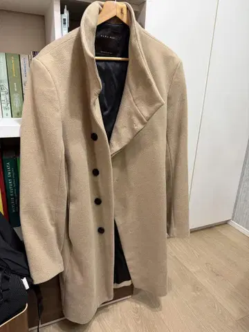 ZARA MAN 베이지 체스터 코트 L